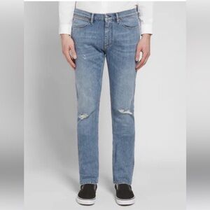 Acne Studios Blue Distressed Men Skinny Jeans